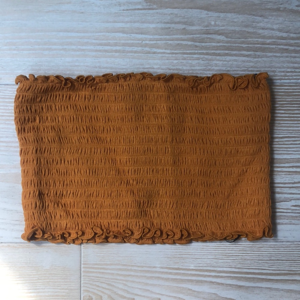 BRAND NEW Smocked tube top yellow/gold